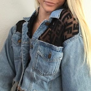 Authentic Fendi Reworked Denim Jacket